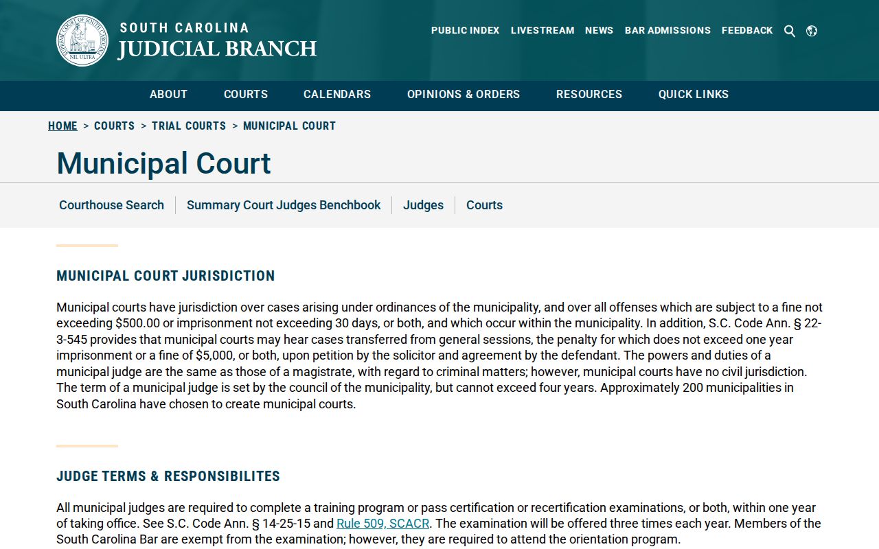 Calhoun County criminal court cases Municipal Court guidance